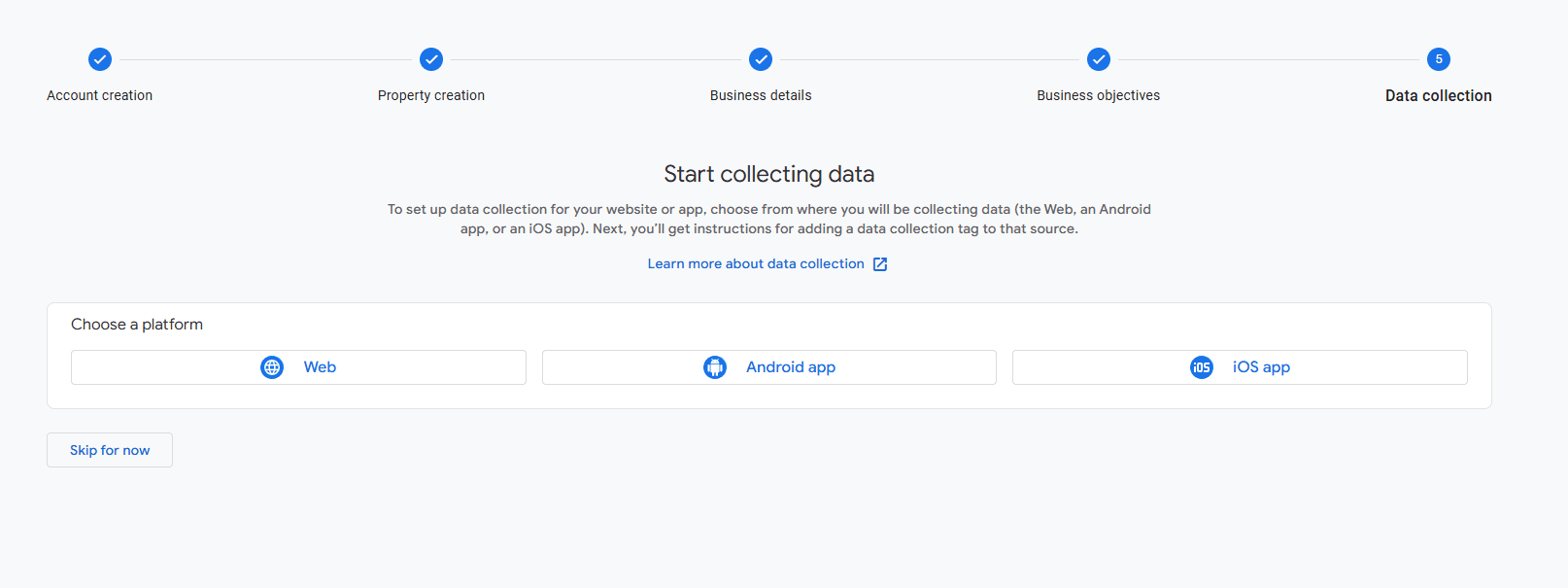 Start collecting data