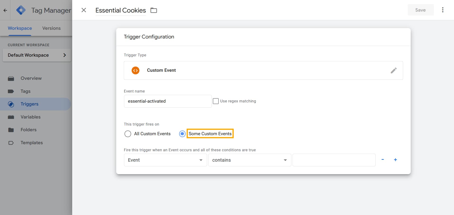 Select Some Custom Events