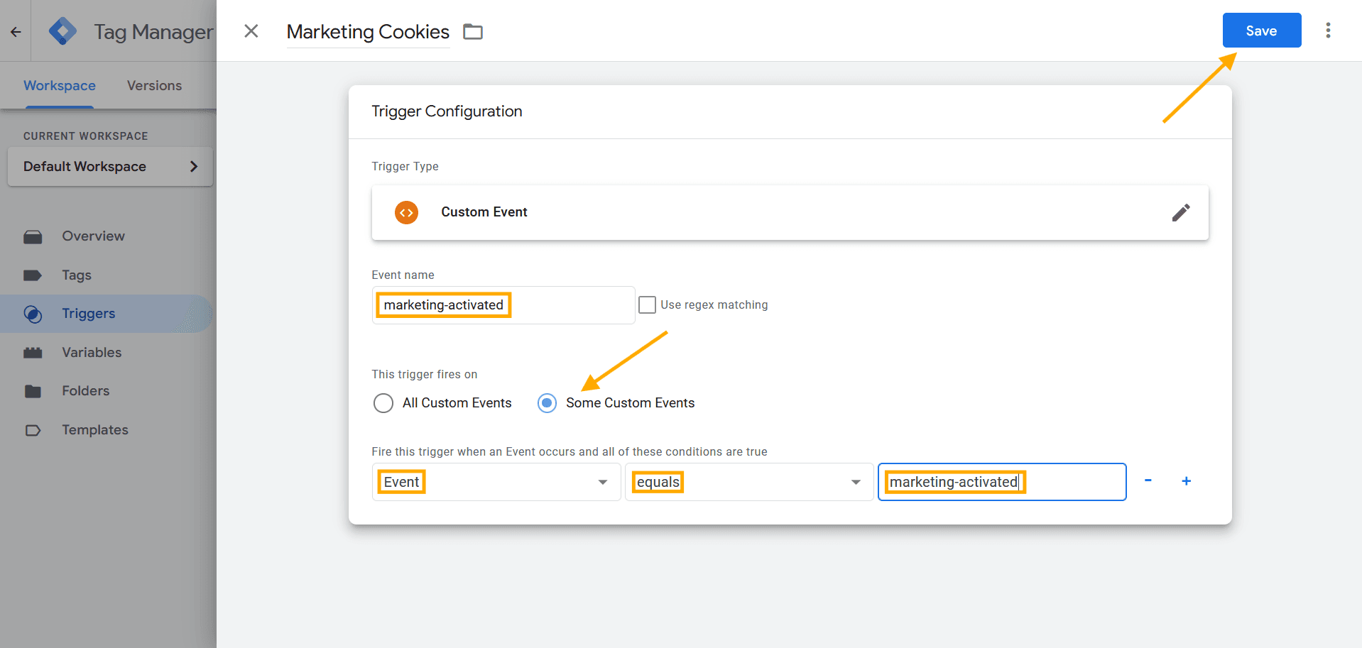 Configure Marketing Trigger
