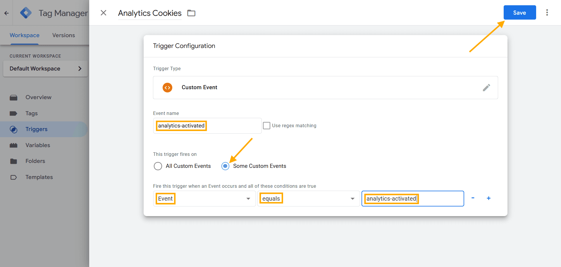 Configure Analytics Trigger